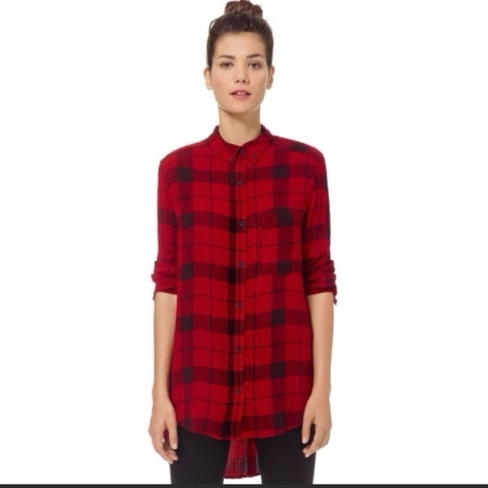 WILFRED FREE BY ARITZIA Rollinson‎ Blouse Flannel Long Sleeve Button Small